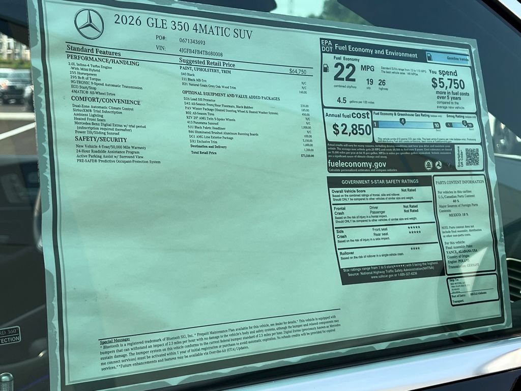 New 2026 Black Mercedes-Benz GLE 350 image 74