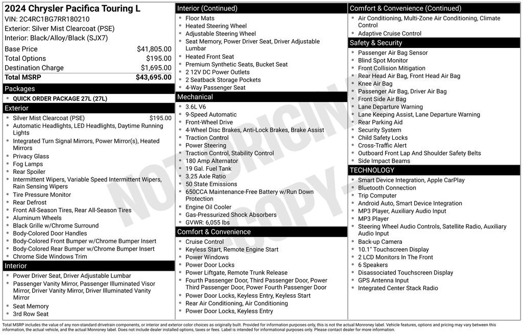 Used 2024 Silver Chrysler Touring L image 9