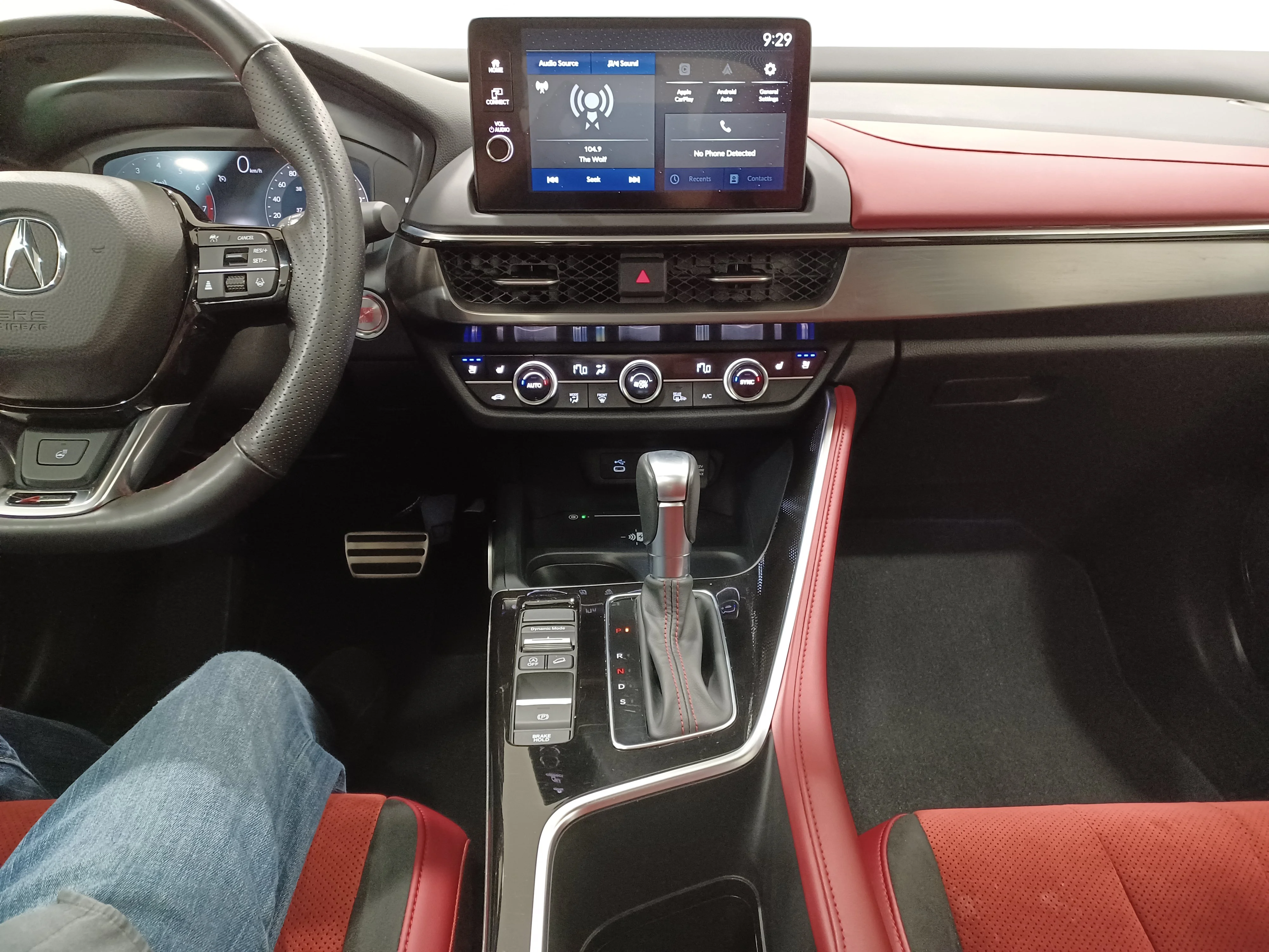 Certified Used 2025 Platinum White Pearl Acura A-Spec AWD*Adaptive Cruise | Remote Start | Cooled Red Suede Seats | Pano Roof | Htd Wheel | CarPlay image 16