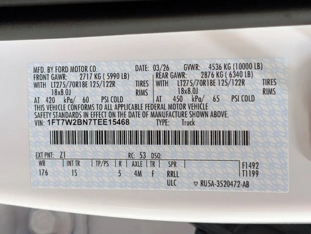 New 2026 Oxford White Ford F-250® XL image 59