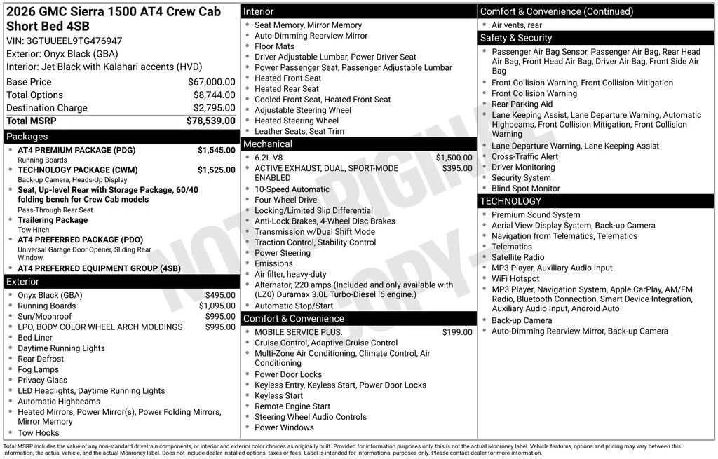 New 2026 Onyx Black GMC AT4 image 21