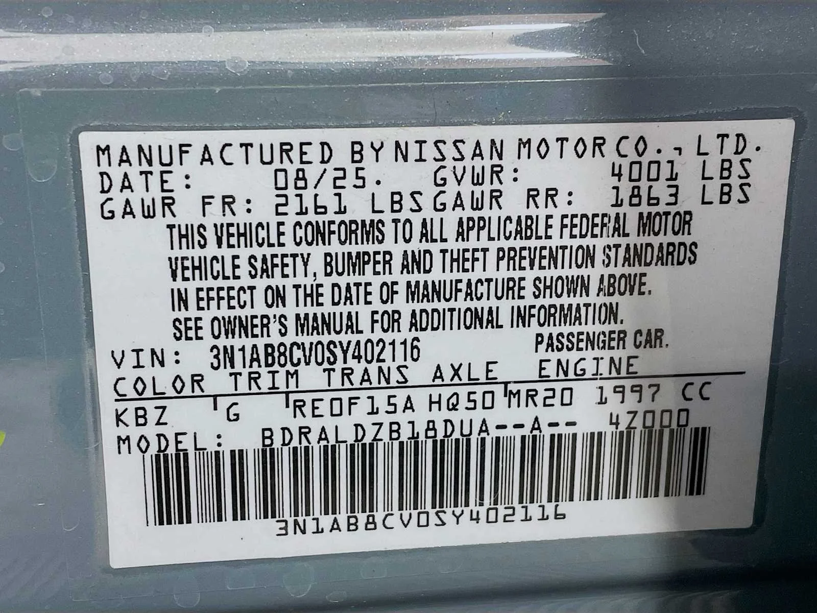 Certified Used 2025 Atlantic Gray Metallic Nissan SV image 6