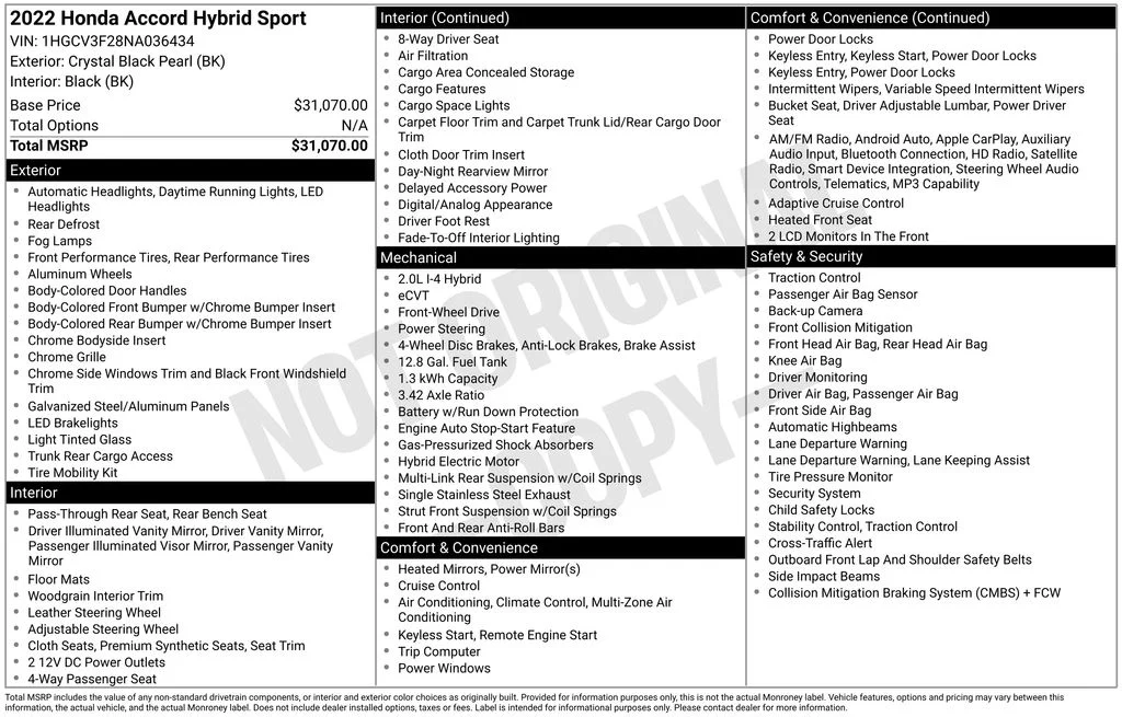 Used 2022 Black Honda Sport image 17