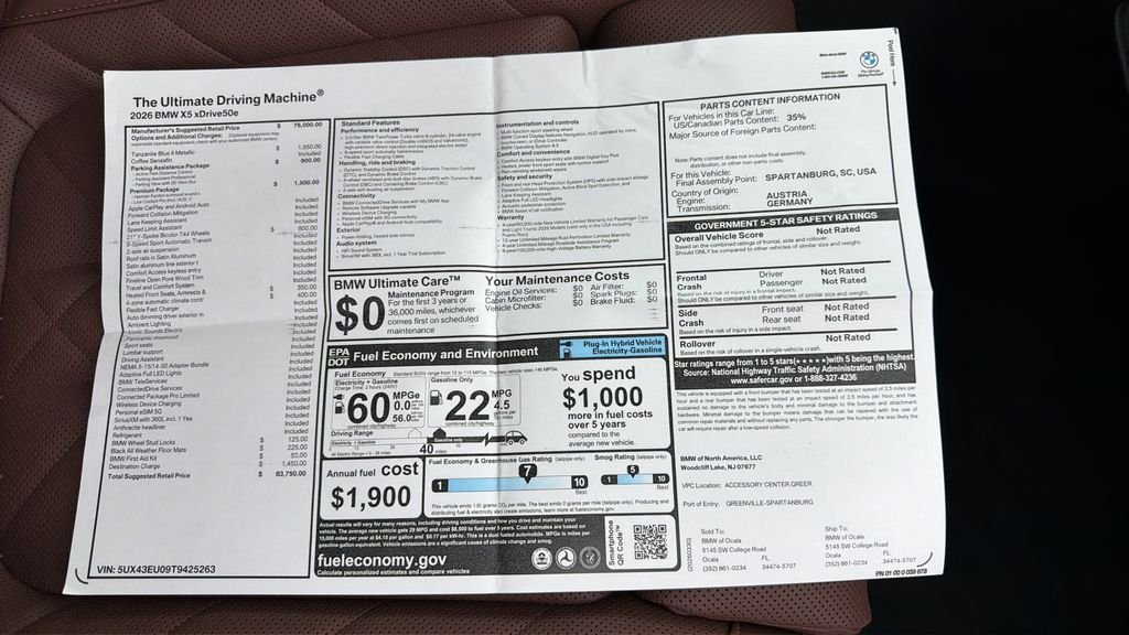 New 2026 Tanzanite Blue II Metallic BMW xDrive50e image 33
