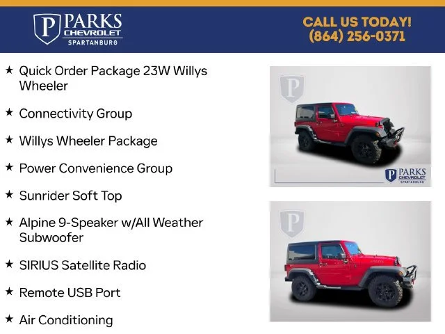 Used 2016 Firecracker Red C Jeep Willys Wheeler image 4