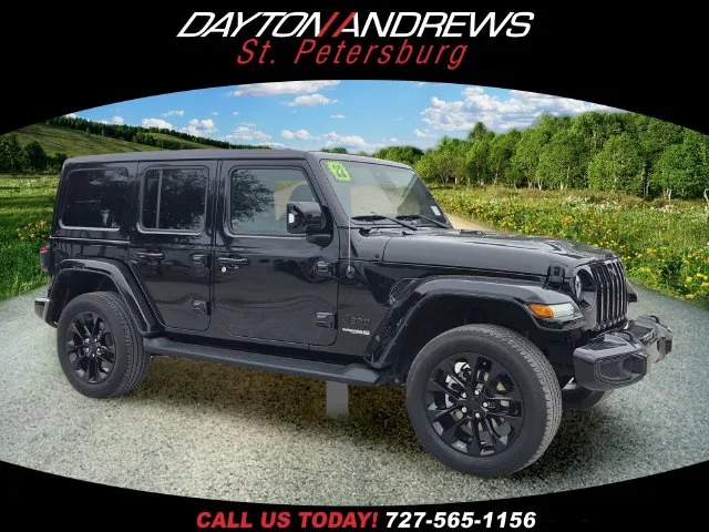 Certified Used 2022 Black Jeep Unlimited Sahara High Altitude image 1