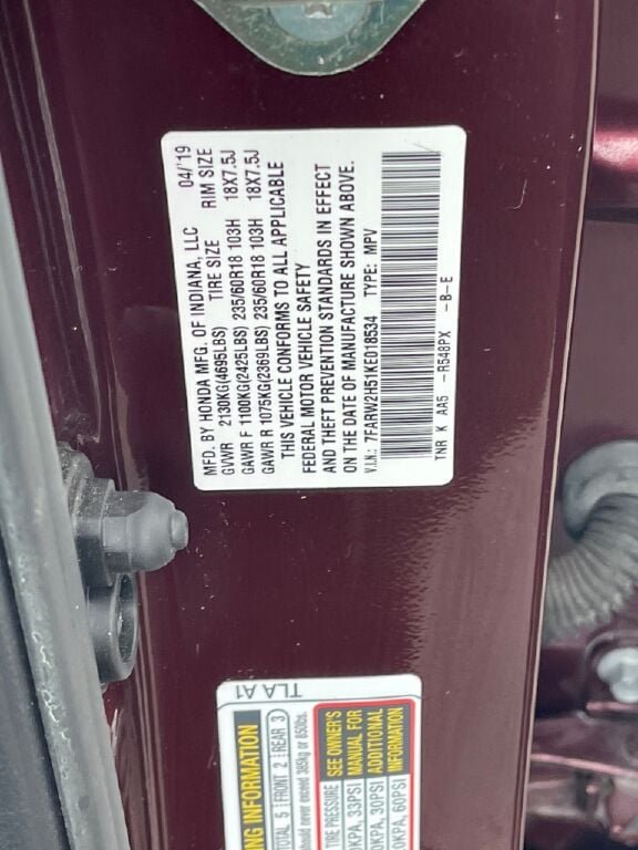 Used 2019 Basque Red Pearl II Honda EX image 37