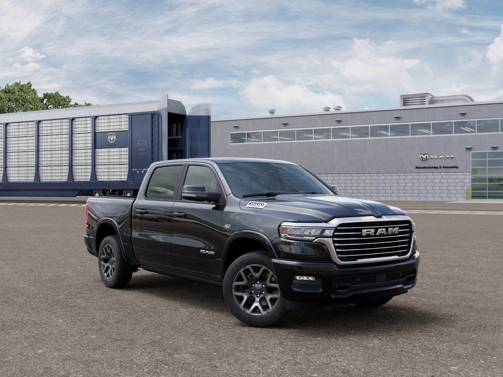 New 2026 Diamond Black Crystal Pearl-Coat Exterior Paint RAM Laramie image 3