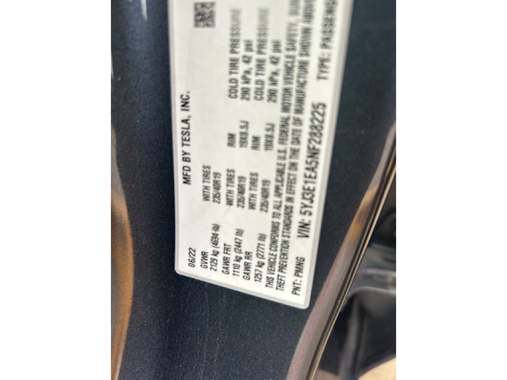 Used 2022 Midnight Silver Metallic Tesla Base image 7