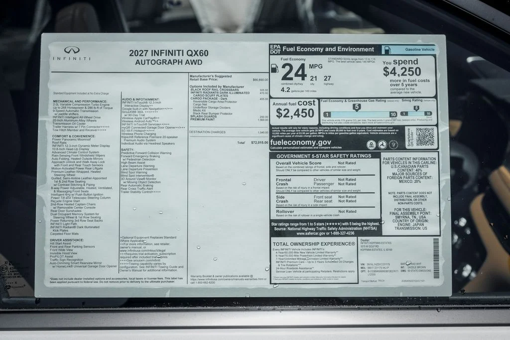 New 2027 2T RAD WHT INFINITI Autograph AWD image 30