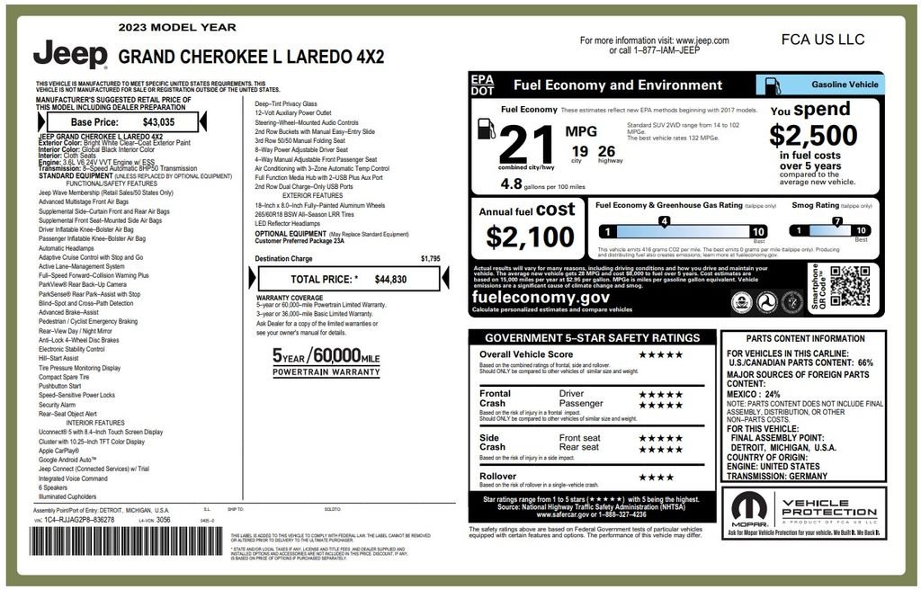 Certified Used 2023 White Jeep Laredo image 2