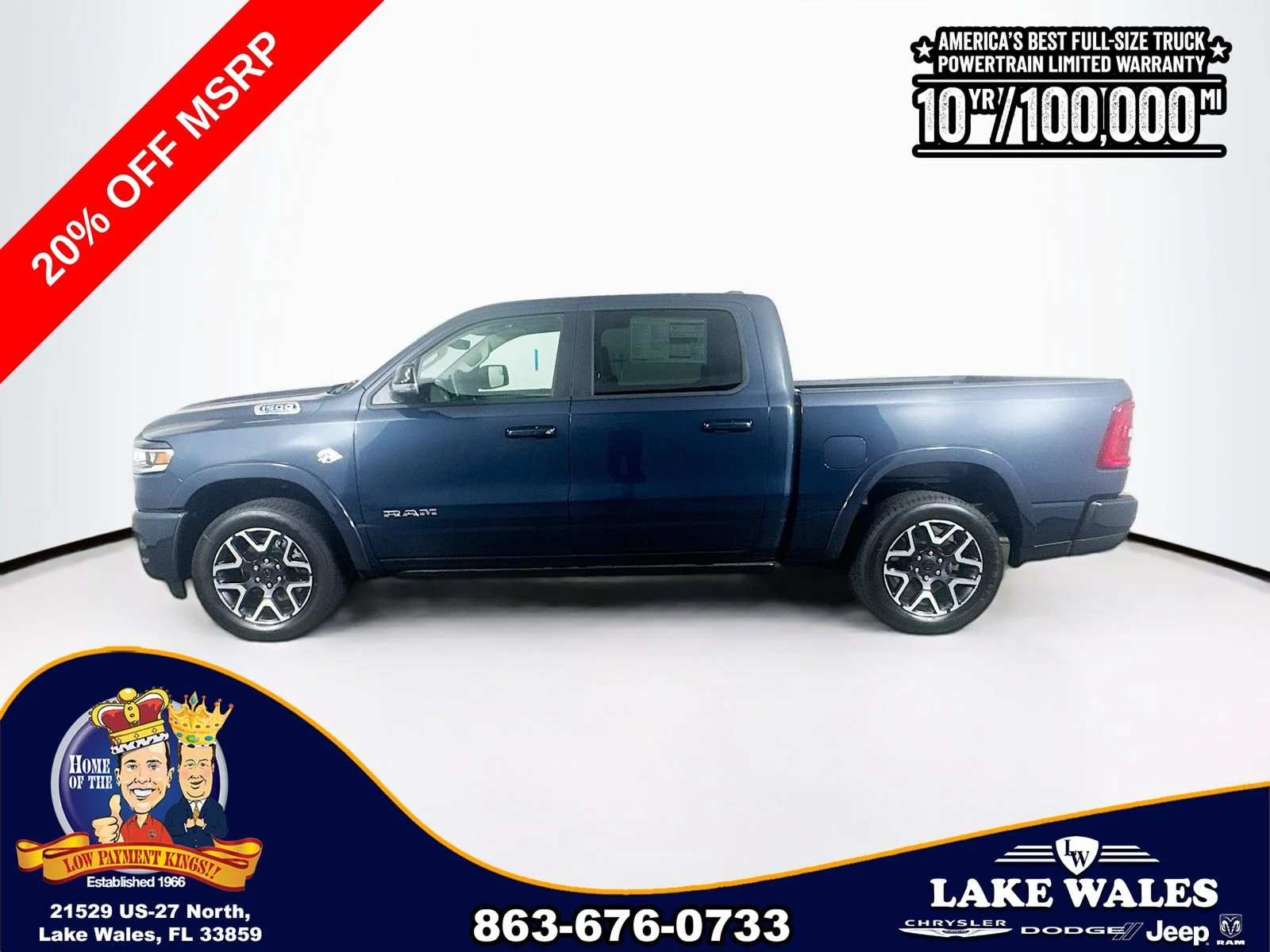 New 2026 Forged Blue Metallic Exterior Paint RAM Laramie image 4
