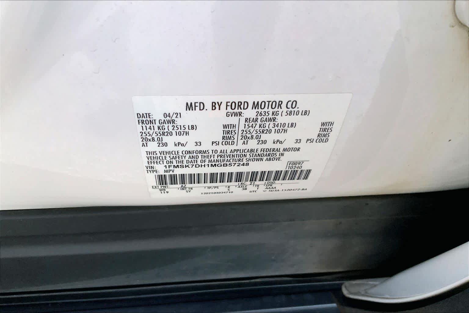 Used 2021 Star White Metallic Tri-Coat Ford XLT image 29