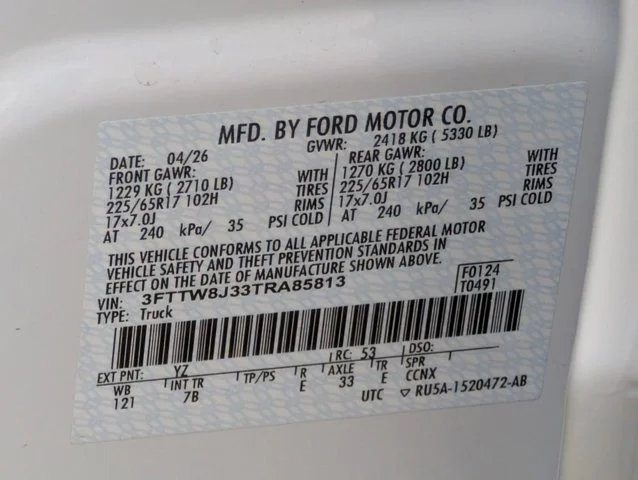New 2026 Oxford White Ford XLT image 55