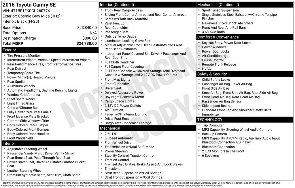 Certified Used 2016 Cosmic Gray Mica Toyota SE image 33