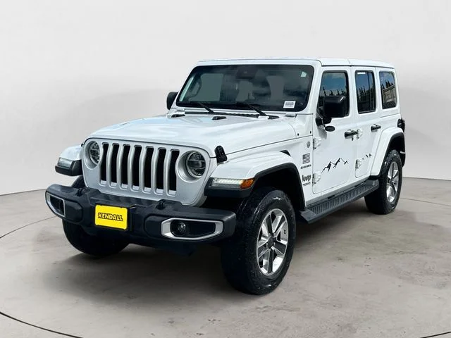 Used 2019 Bright White Clearcoat Jeep Unlimited Sahara image 1