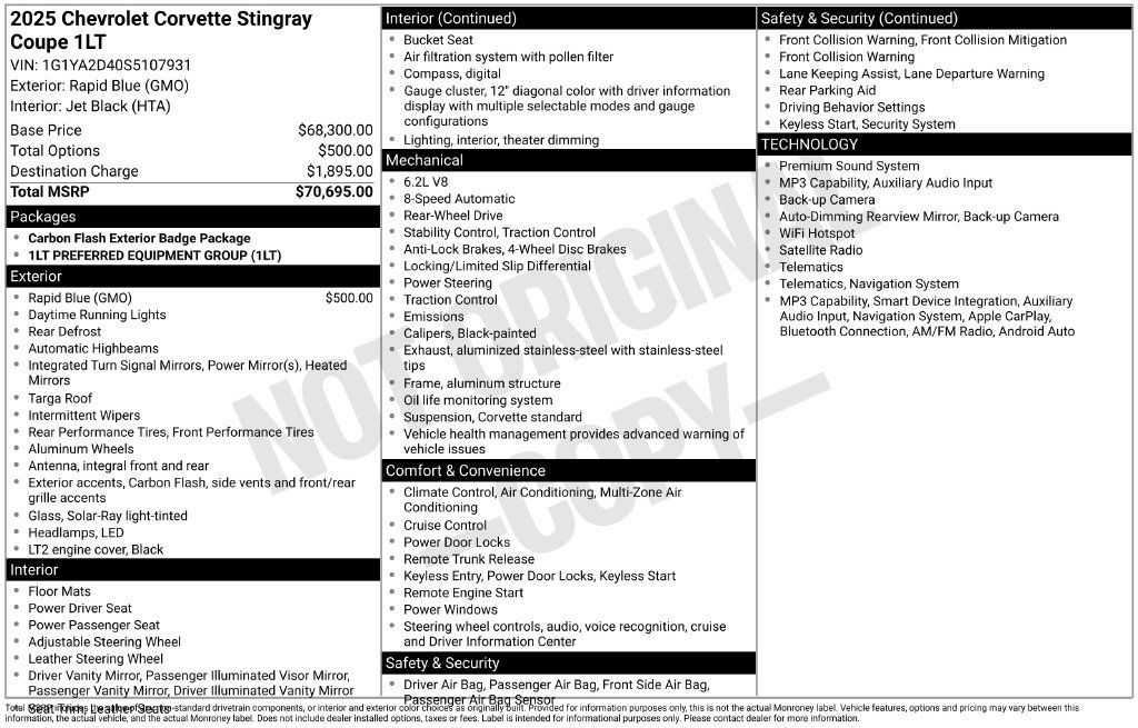 Used 2025 Blue Chevrolet Stingray image 9
