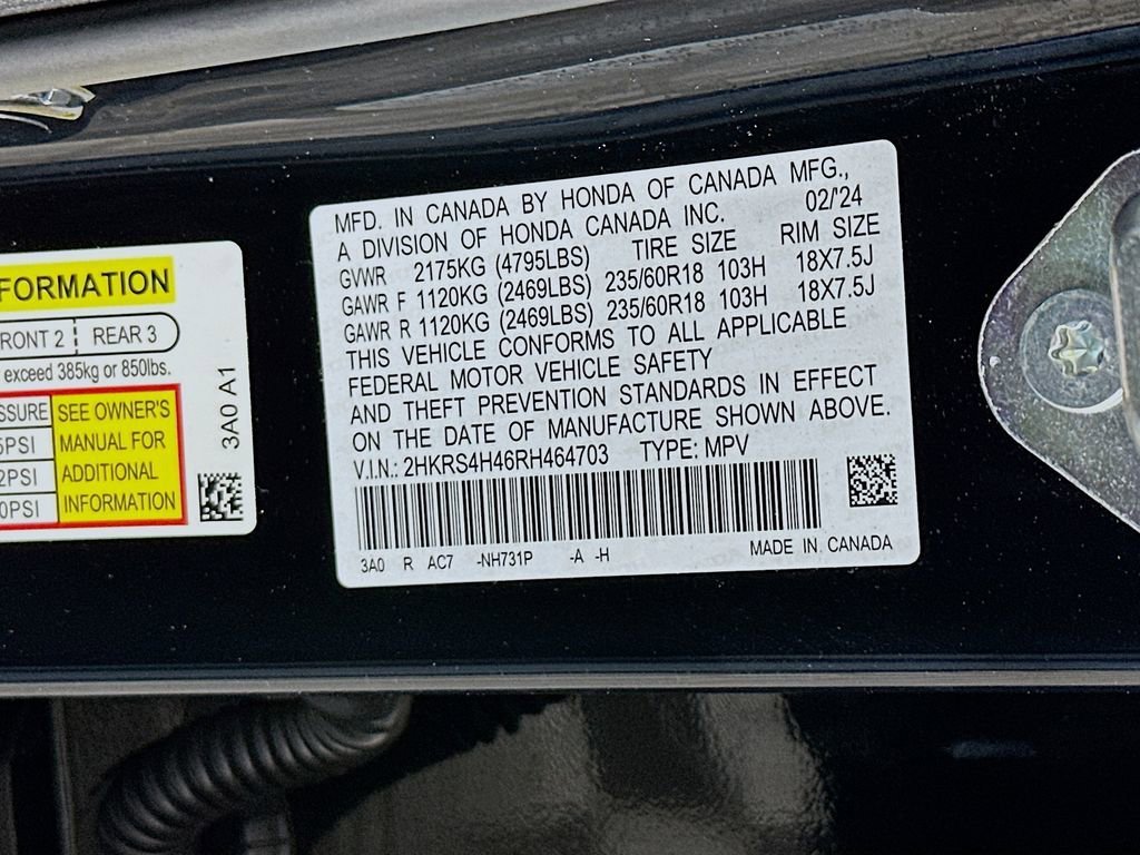 Certified Used 2024 Crystal Black Pearl Honda 1.5T AWD EX image 66