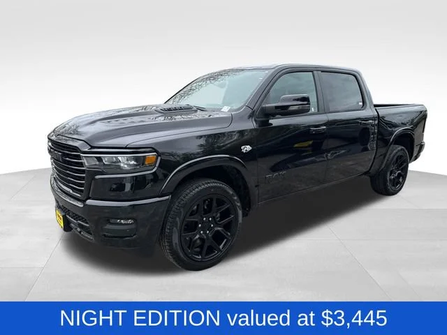 New 2026 Diamond Black Crystal Pearl-Coat Exterior Paint RAM Laramie image 3