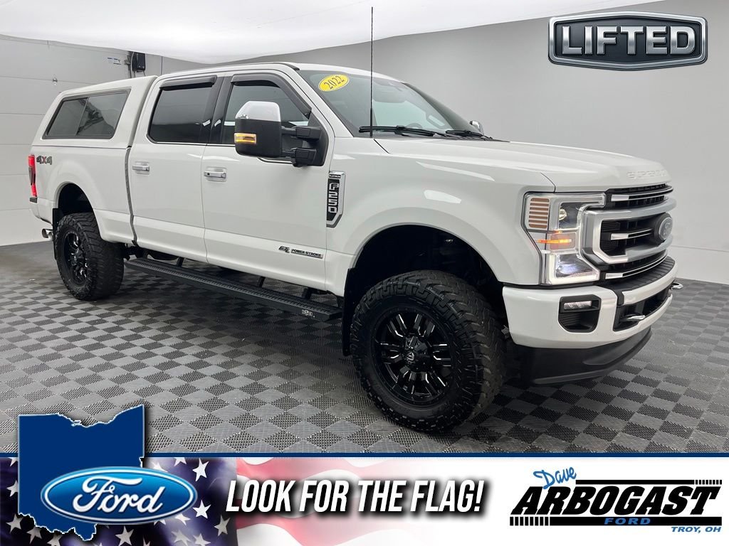 Used 2022 White Metallic Ford Platinum Lifted Truck image 1