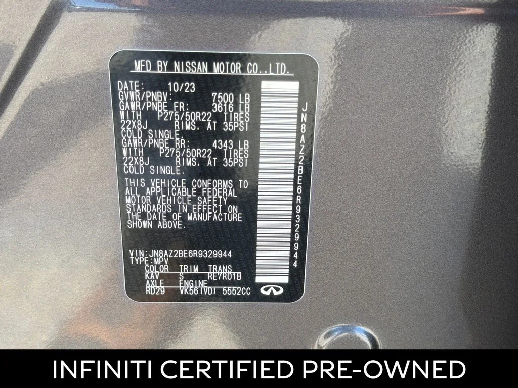 Certified Used 2024 Anthracite Gray INFINITI Sensory image 29