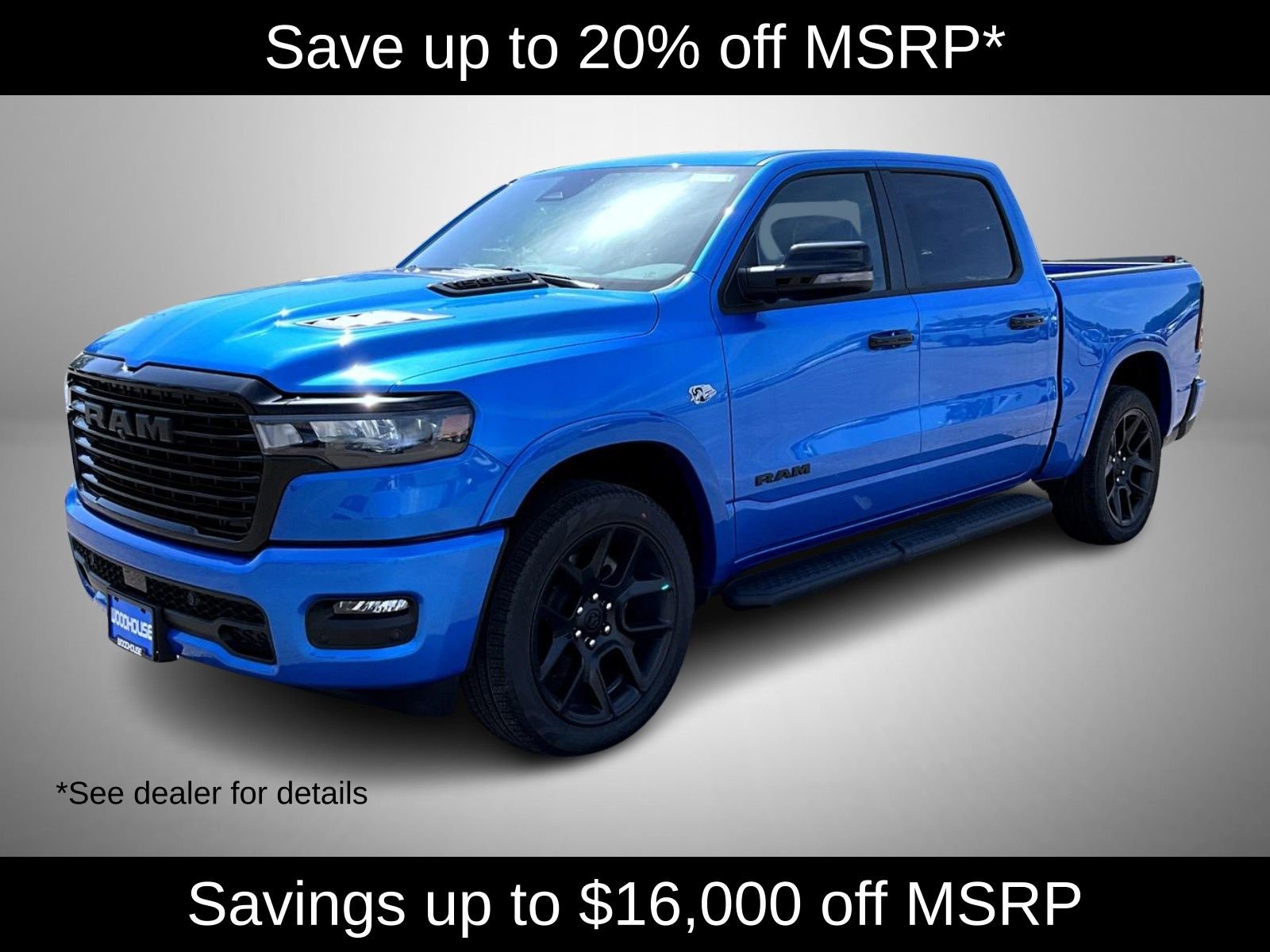 New 2026 Hydro Blue Pearl-Coat Exterior Paint RAM Laramie image 1