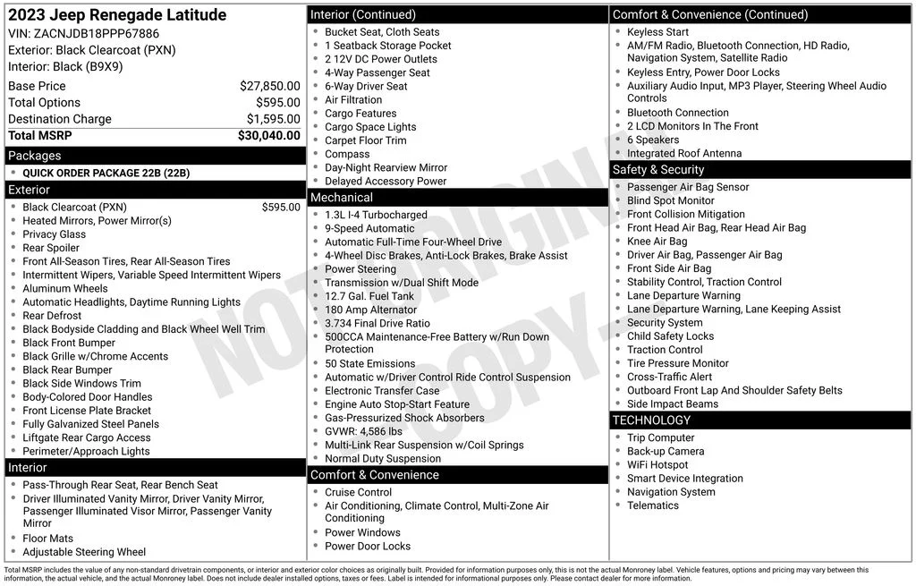 Used 2023 Black Clearcoat Jeep Latitude image 35