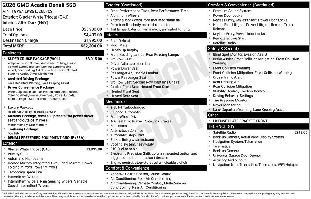 New 2026 Glacier White Tricoat GMC Denali image 44