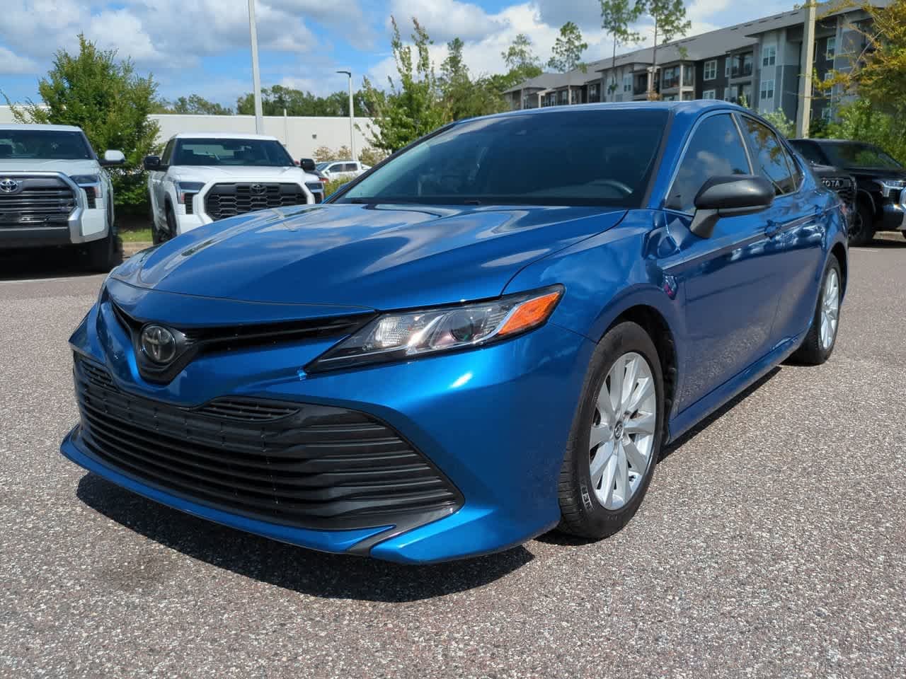 Certified Used 2020 Blue Streak Metallic Toyota LE image 2
