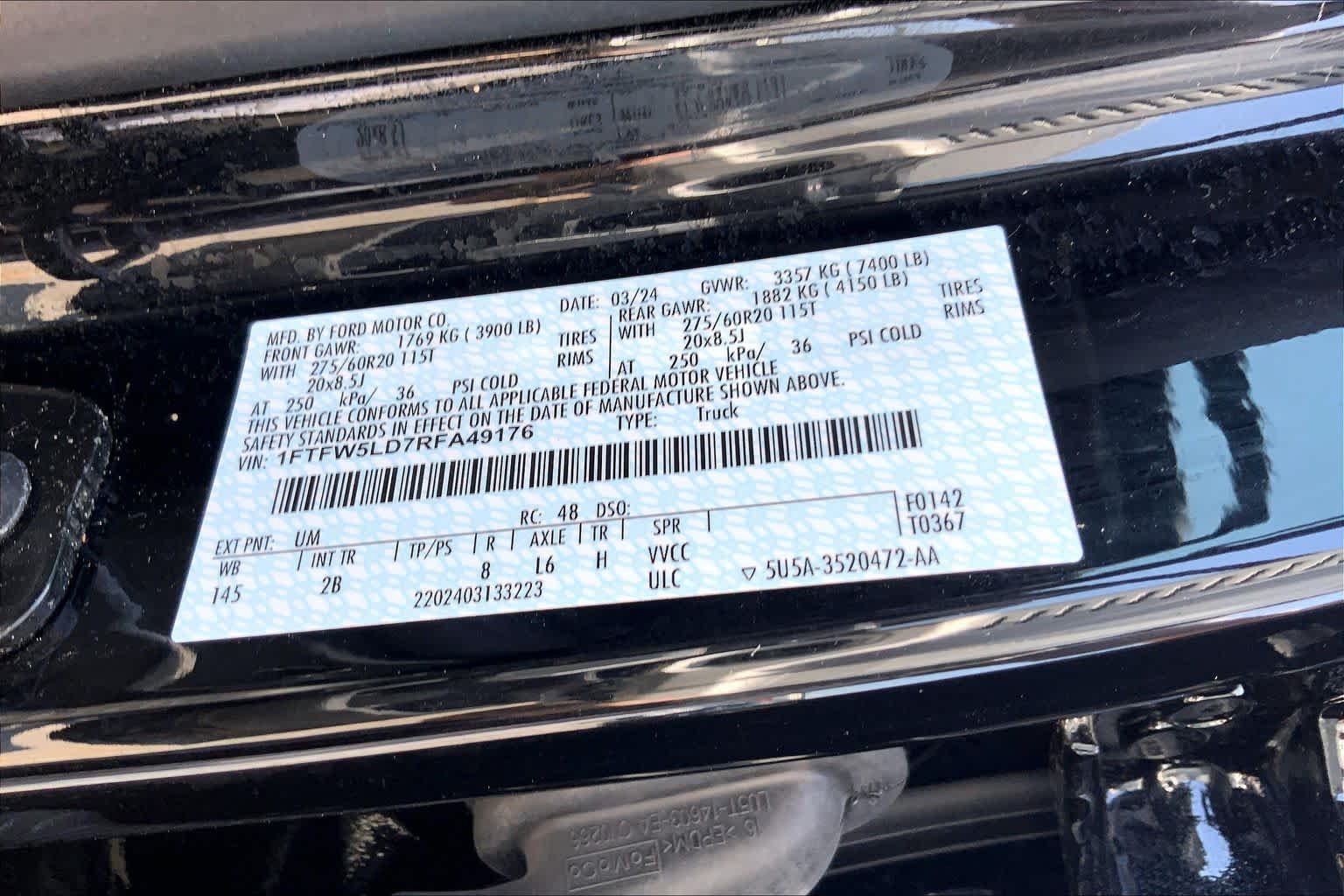 Certified Used 2024 Agate Black Metallic Ford LARIAT image 34