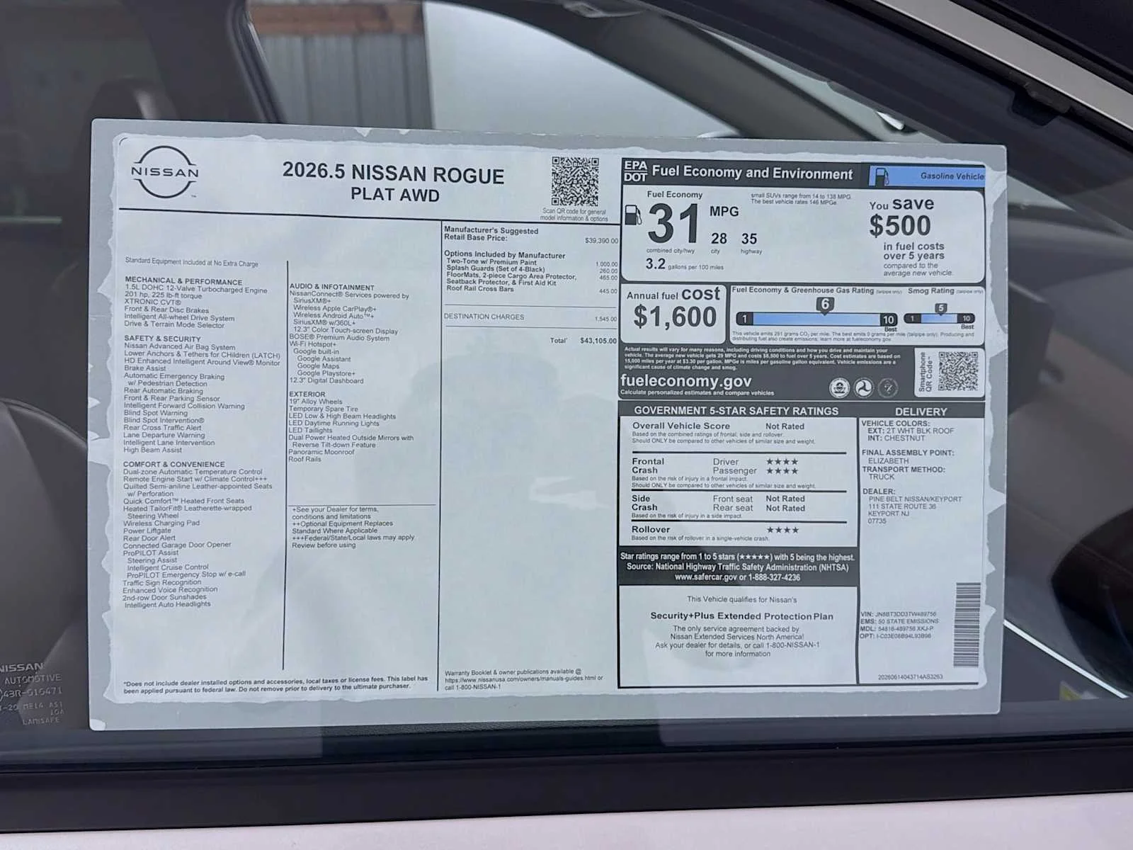 New 2026 Everest White Pearl TriCoat / Super Black Two-tone Nissan Platinum image 6