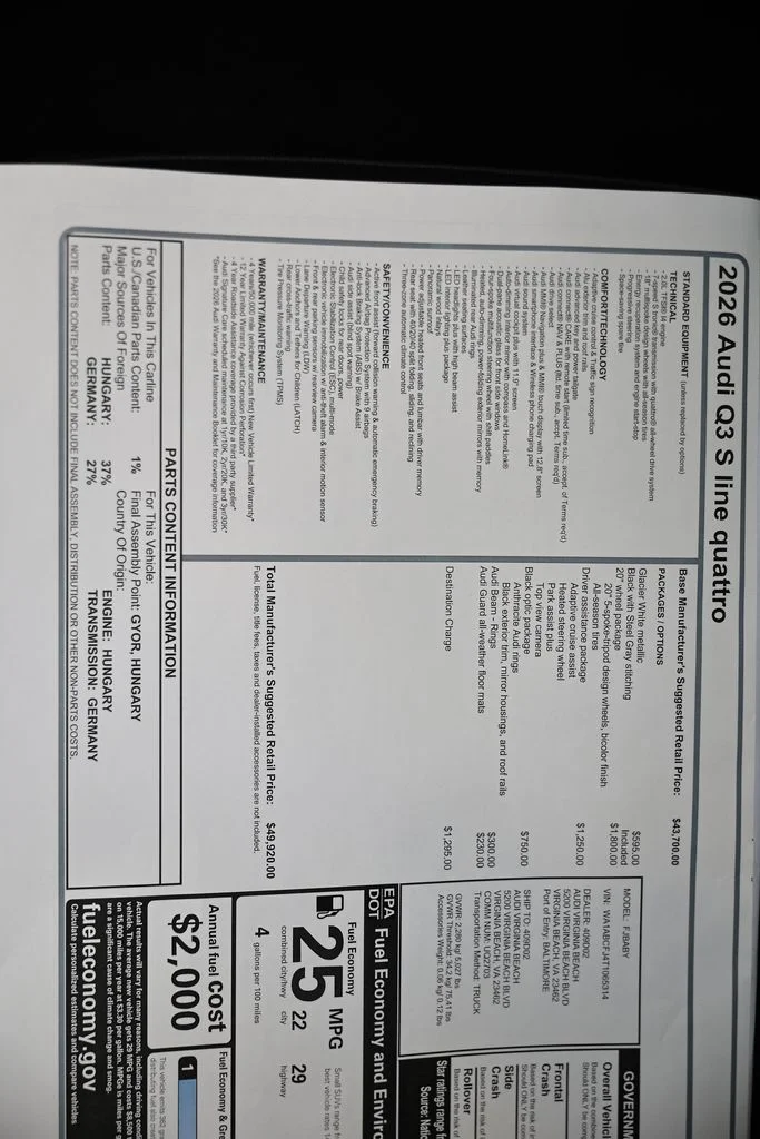 New 2026 Glacier White Metallic Audi S line image 25