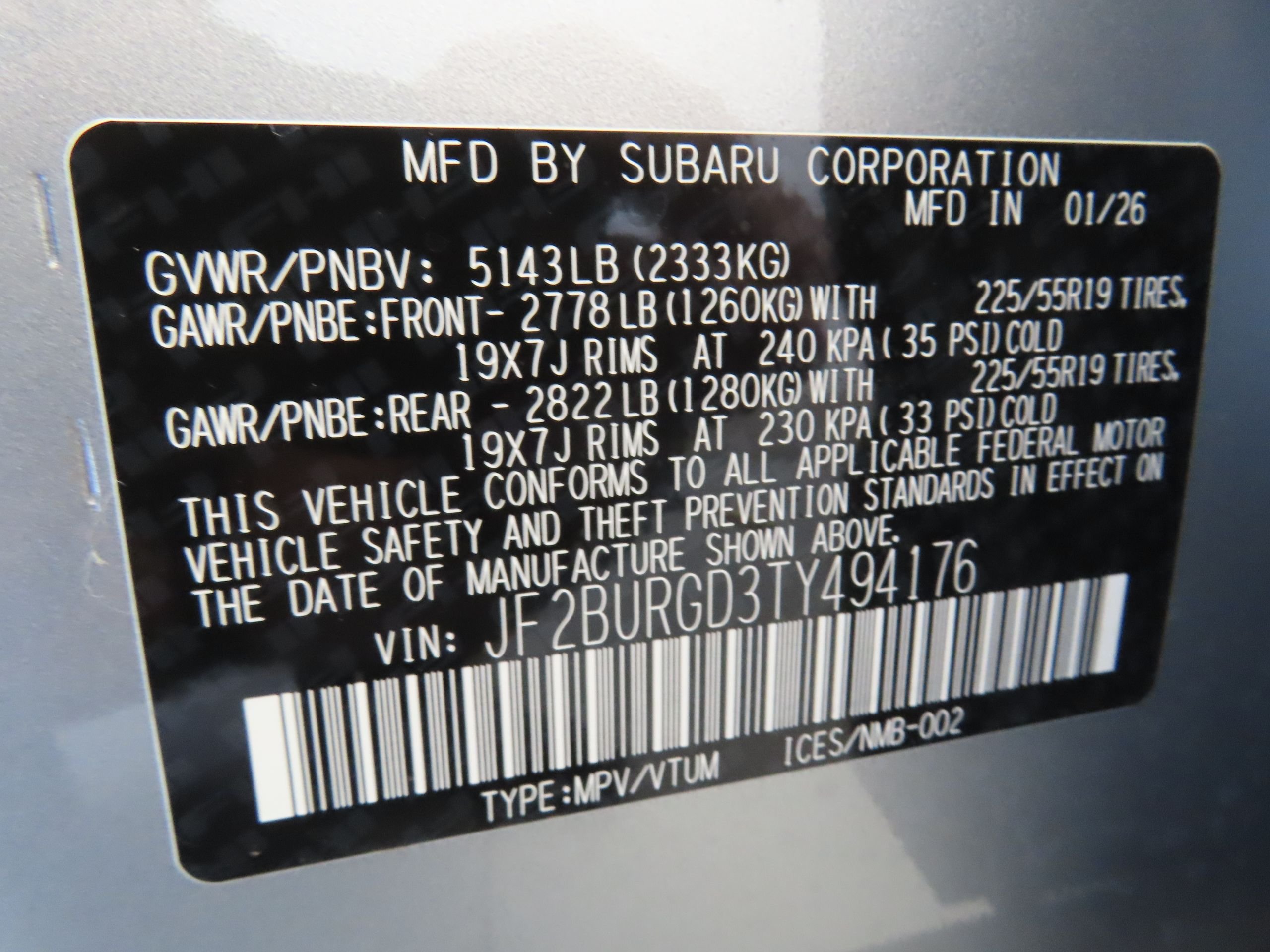 New 2026 ICE SILVER METALLIC Subaru Limited XT image 28