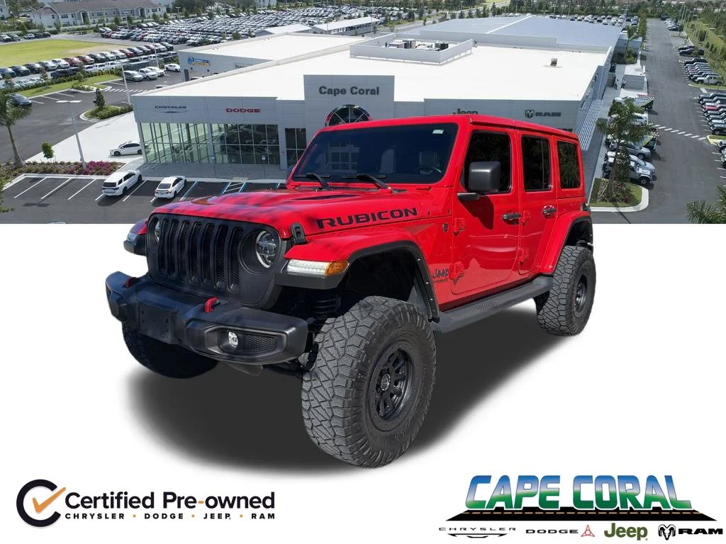Certified Used 2022 Red Jeep Unlimited Rubicon image 1