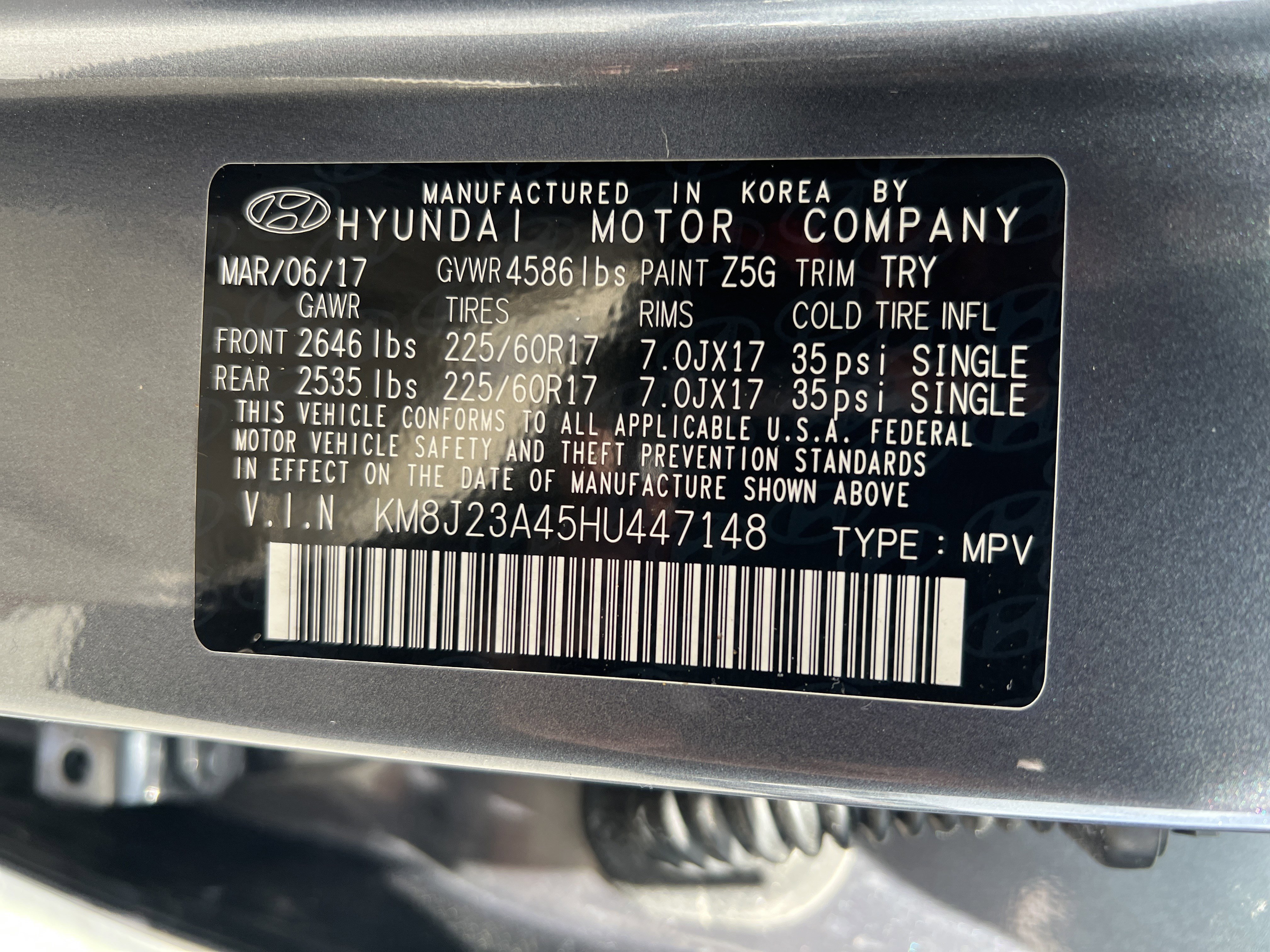 Used 2017 Coliseum Gray Hyundai  image 31