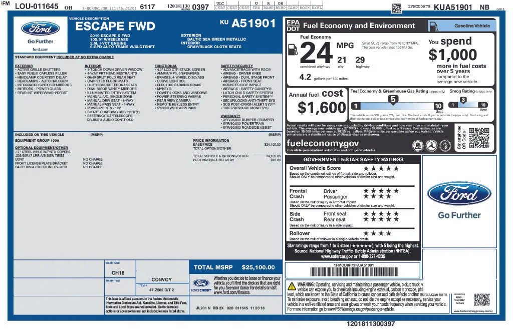 Certified Used 2019 Sea Green Ford S image 5