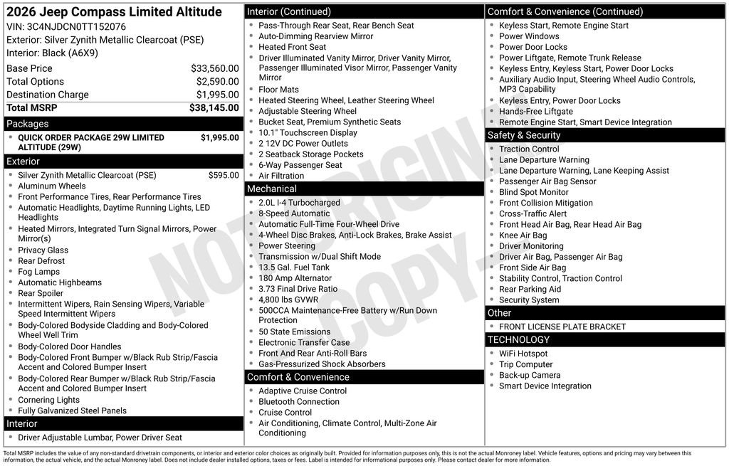New 2026 Silver Zynith Metallic Clearcoat Jeep Limited image 27