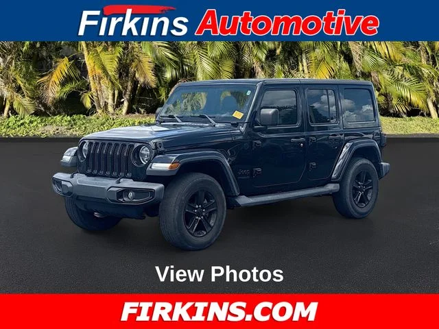 Used 2020 Black Jeep Unlimited Sahara Altitude image 1