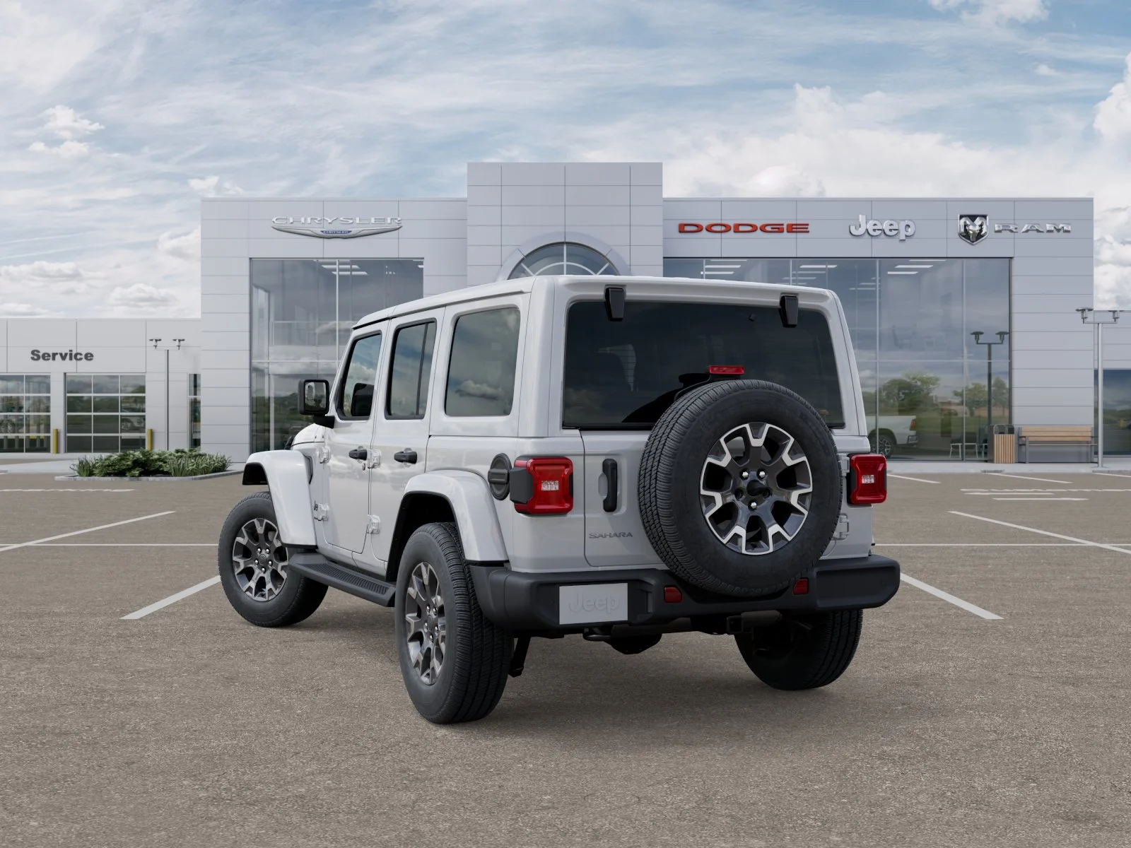 New 2025 Bright White Clear-Coat Exterior Paint Jeep Sahara image 43