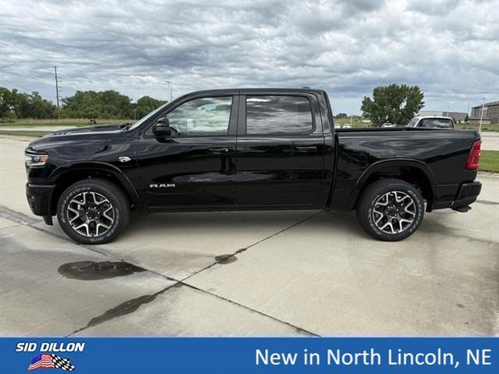 New 2026 Diamond Black Crystal Pearl-Coat Exterior Paint RAM Laramie Crew Cab 4x4 5