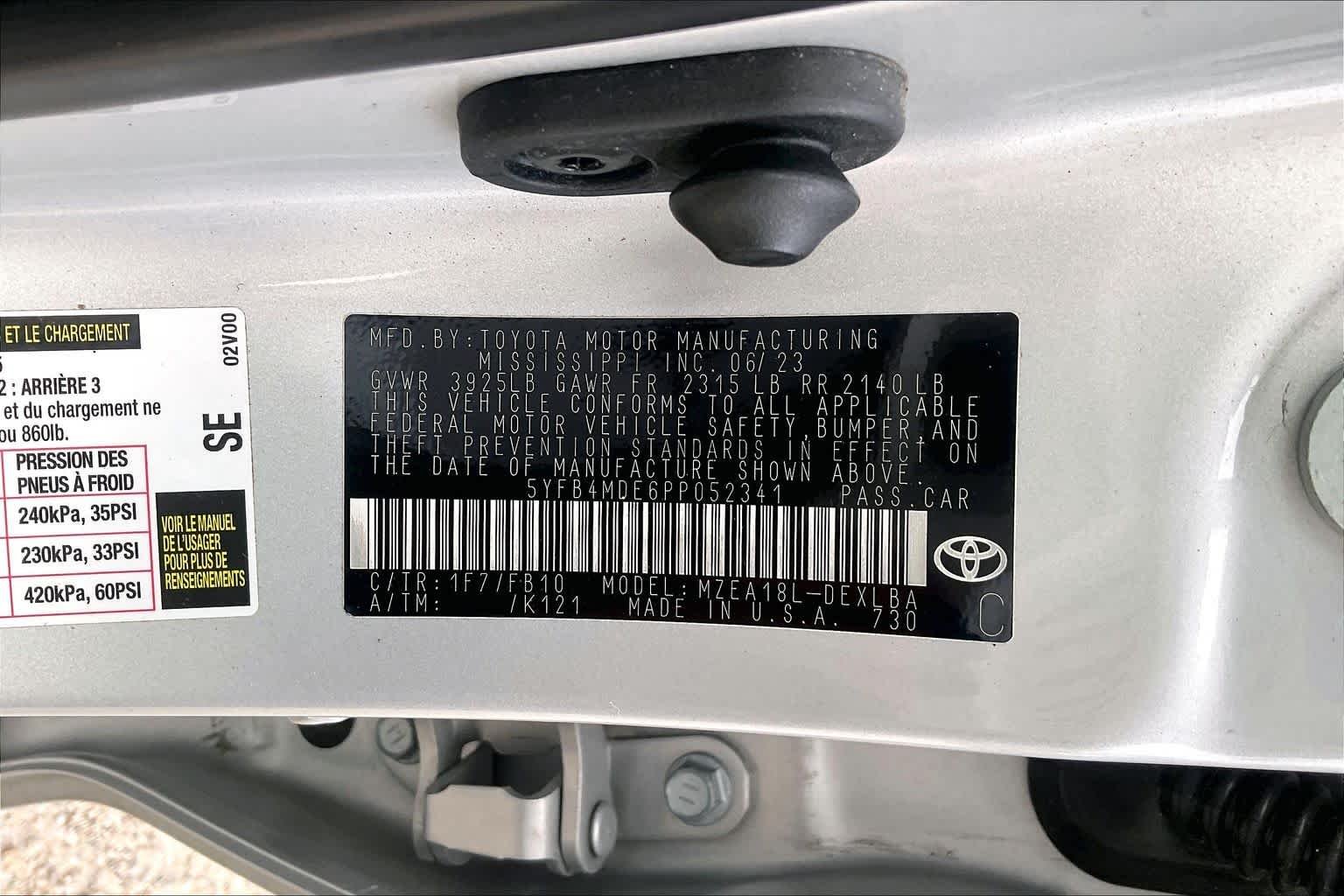 Used 2023 Classic Silver Metallic Toyota LE image 32