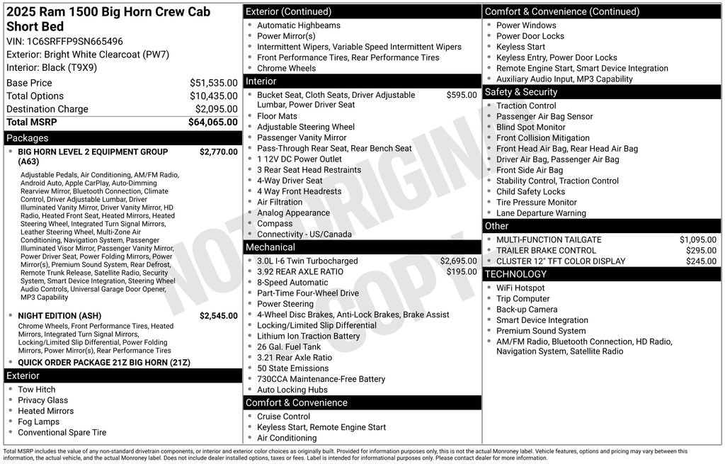2025 RAM Ram 1500 Pickup Big Horn/Lone Star - Photo 6