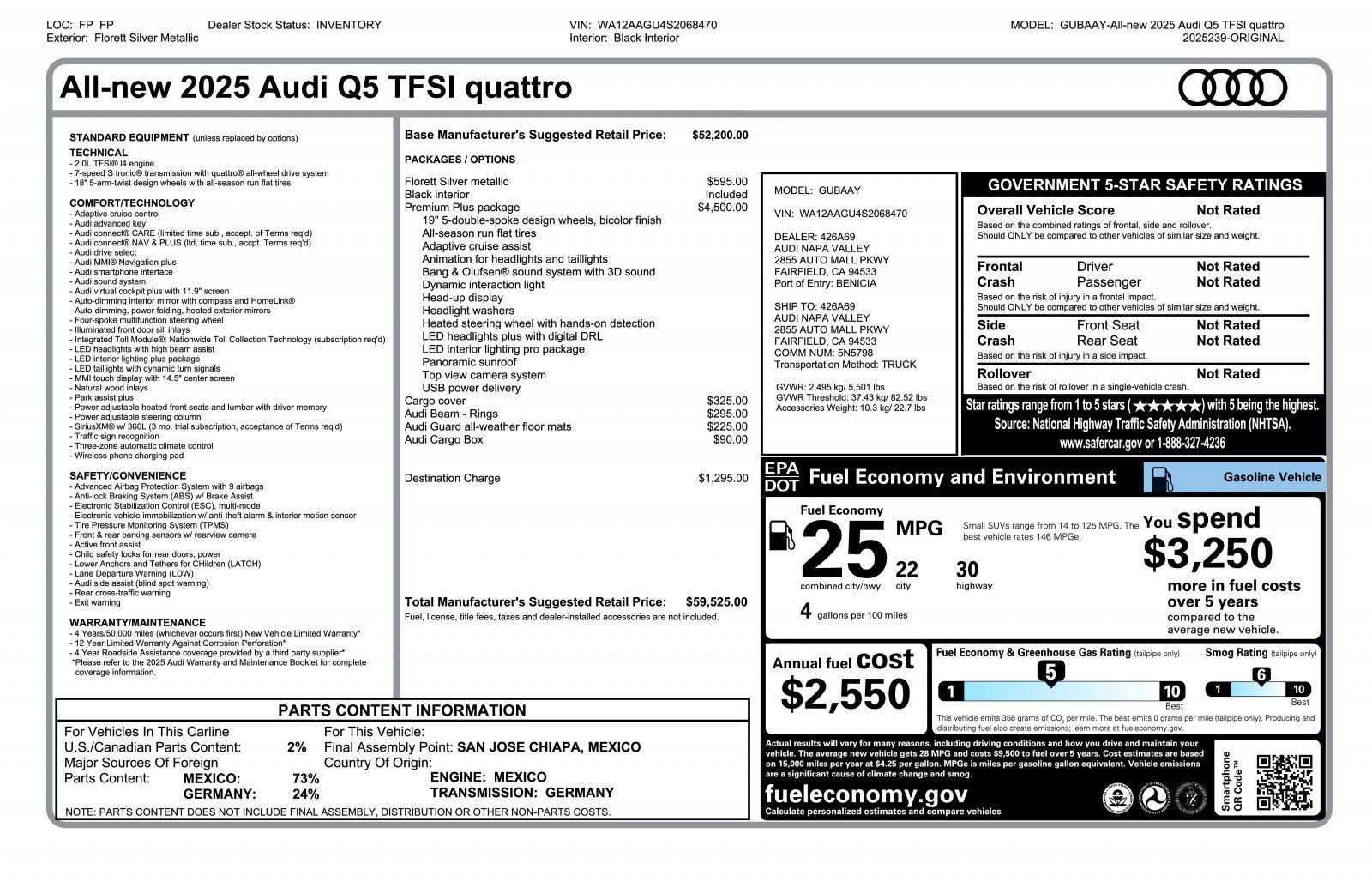 Used 2025 Florett Silver Metallic Audi Premium Plus image 38