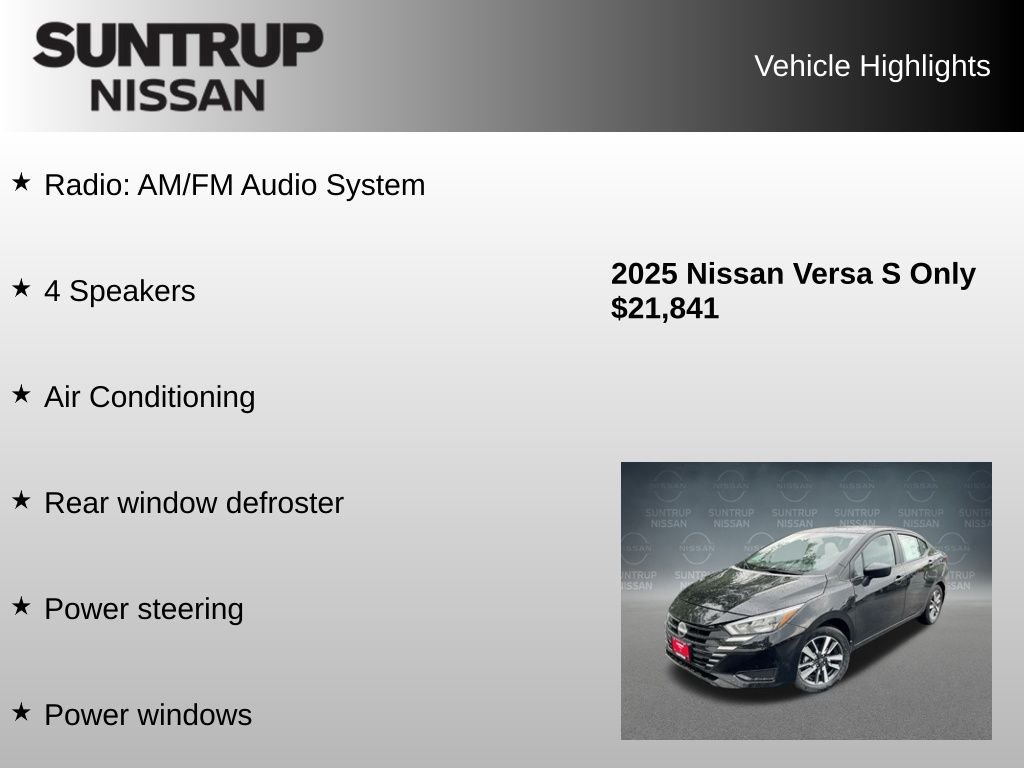 2025 Nissan Versa Sedan S - Photo 8