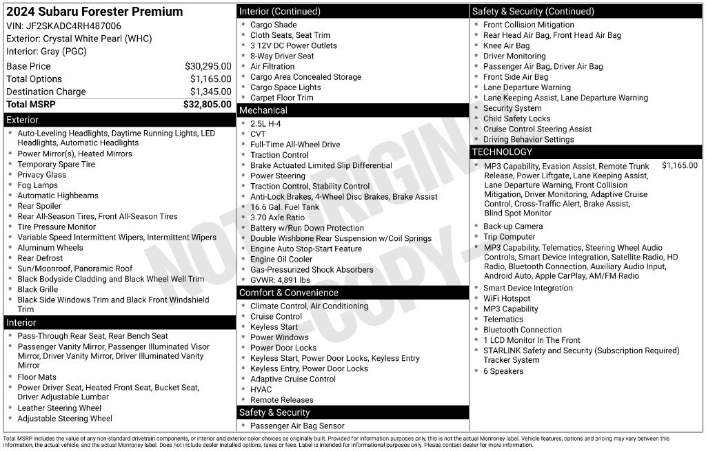 Used 2024 White Subaru Premium image 34