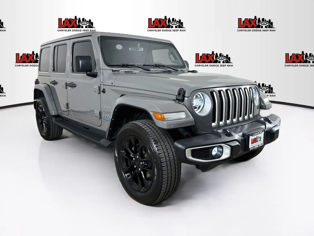 Used 2021 Gray Jeep Unlimited Sahara 4xe image 1