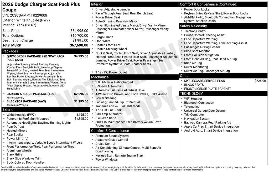 New 2026 White Knuckle Exterior Paint Dodge Scat Pack Plus image 6