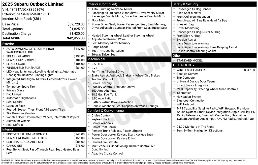 Certified Used 2025 Silver Subaru Limited image 46
