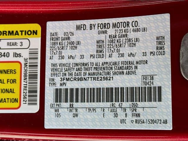 New 2026 Ruby Red Metallic Tinted Clearcoat Ford Big Bend® image 62