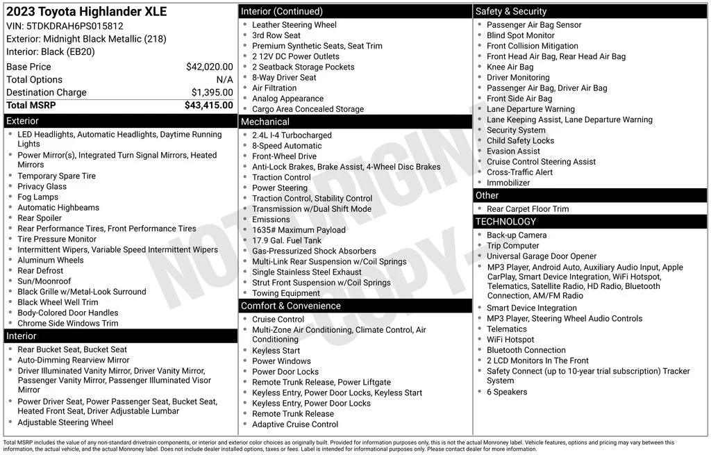 Certified Used 2023 Black Toyota XLE image 2
